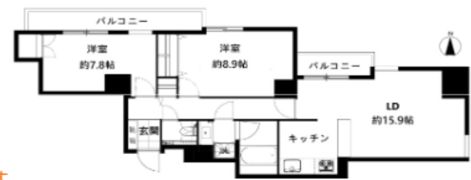 六本木ヒルズレジデンス Dの間取り画像