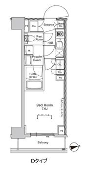 プラウドフラット門前仲町Ⅴの間取り画像
