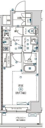プロスタイルウェルス南千住メディフィスの間取り画像