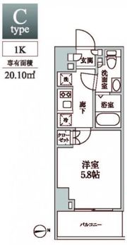 レジディア中延Ⅱの間取り画像