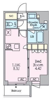 クレストコート旗の台の間取り画像