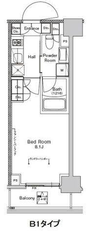 プラウドフラット門前仲町Ⅴの間取り画像