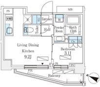 シーズンフラッツ町屋の間取り画像