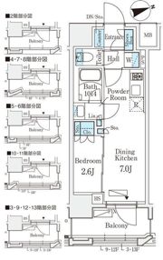 リビオメゾン御茶ノ水EASTの間取り画像