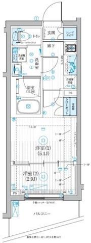 ブライズ二子新地の間取り画像