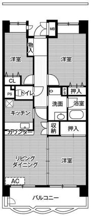 ビレッジハウス東松山タワー2号棟の間取り画像
