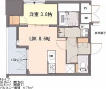 S-RESIDENCE千種belvia TOWER(べルヴィアタワー)の間取り画像