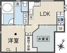 若葉3丁目戸建て1階の間取り画像