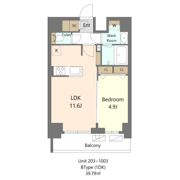 S-RESIDENCE新宿早稲田avelisの間取り画像