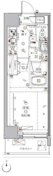 クレイシア入谷の間取り画像