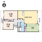 ヒルクレストあやめ池の間取り画像
