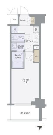 プレサンス ジェネ 浅草 EASTの間取り画像