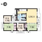 高の原駅西第2団地2号棟の間取り画像