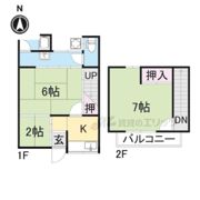 北袋町18貸家5戸北側西棟の間取り画像