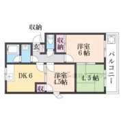 サニーハイツ朝日ヶ丘Bの間取り画像