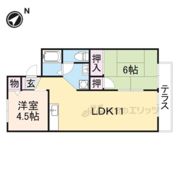 ジョイフル東生駒B棟の間取り画像