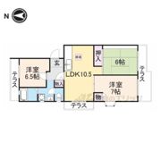 平城左京団地19号棟の間取り画像