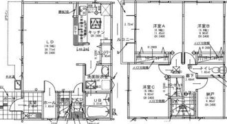 前橋市三俣町戸建の間取り画像