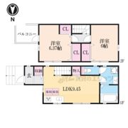 羽拍子町1-75 貸家の間取り画像
