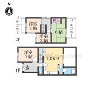 伊勢田町中荒60-21貸家の間取り画像