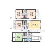 伊勢田町毛語128-23貸家の間取り画像