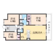 ﾗｲｵﾝｽﾞﾏﾝｼｮﾝ京都淀A棟の間取り画像