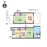 寺田樋尻60-61,62 貸家の間取り画像
