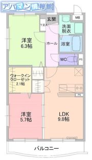 サニーサイドアップ弐番館の間取り画像