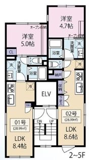 三ノ輪レーベルブルームの間取り画像
