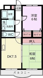 リージングマンションIの間取り画像