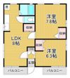 ソレイユ五十嵐 Dの間取り画像