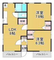 ソレイユ五十嵐 Dの間取り画像