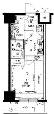 ライジングプレイス浅草五番館の間取り画像
