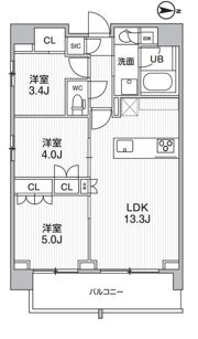 シーズンフラッツ菊川ノースの間取り画像