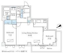 広尾ガーデンヒルズA棟の間取り画像