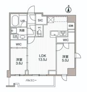 シーズンフラッツ両国サウスの間取り画像
