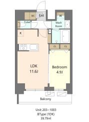 S-RESIDENCE新宿早稲田avelisの間取り画像