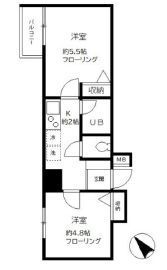 ヴィルヌーブ文京根津の間取り画像