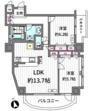 朝日マンション白金通りの間取り画像