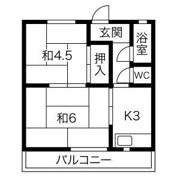 扇ハイツの間取り画像
