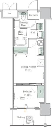 ワンルーフレジデンス台東根岸の間取り画像