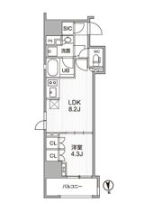 シーズンフラッツ新御徒町の間取り画像