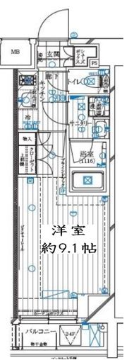 レガリス月島ベイサイドコートの間取り画像