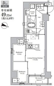 プラウドフラット三越前イーストの間取り画像