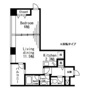 レジディアタワー麻布十番の間取り画像