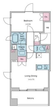 レジディア月島Ⅱの間取り画像