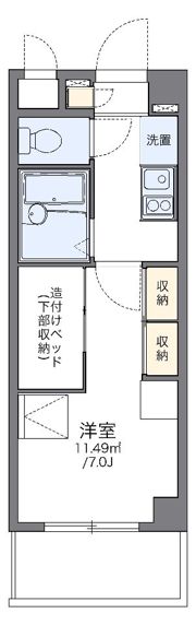 レオパレスユリパレス柏木の間取り画像