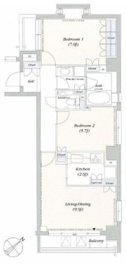デュオフラッツ赤坂の間取り画像