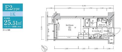 クラスタ越中島の間取り画像