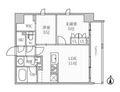 シーズンフラッツ菊川の間取り画像